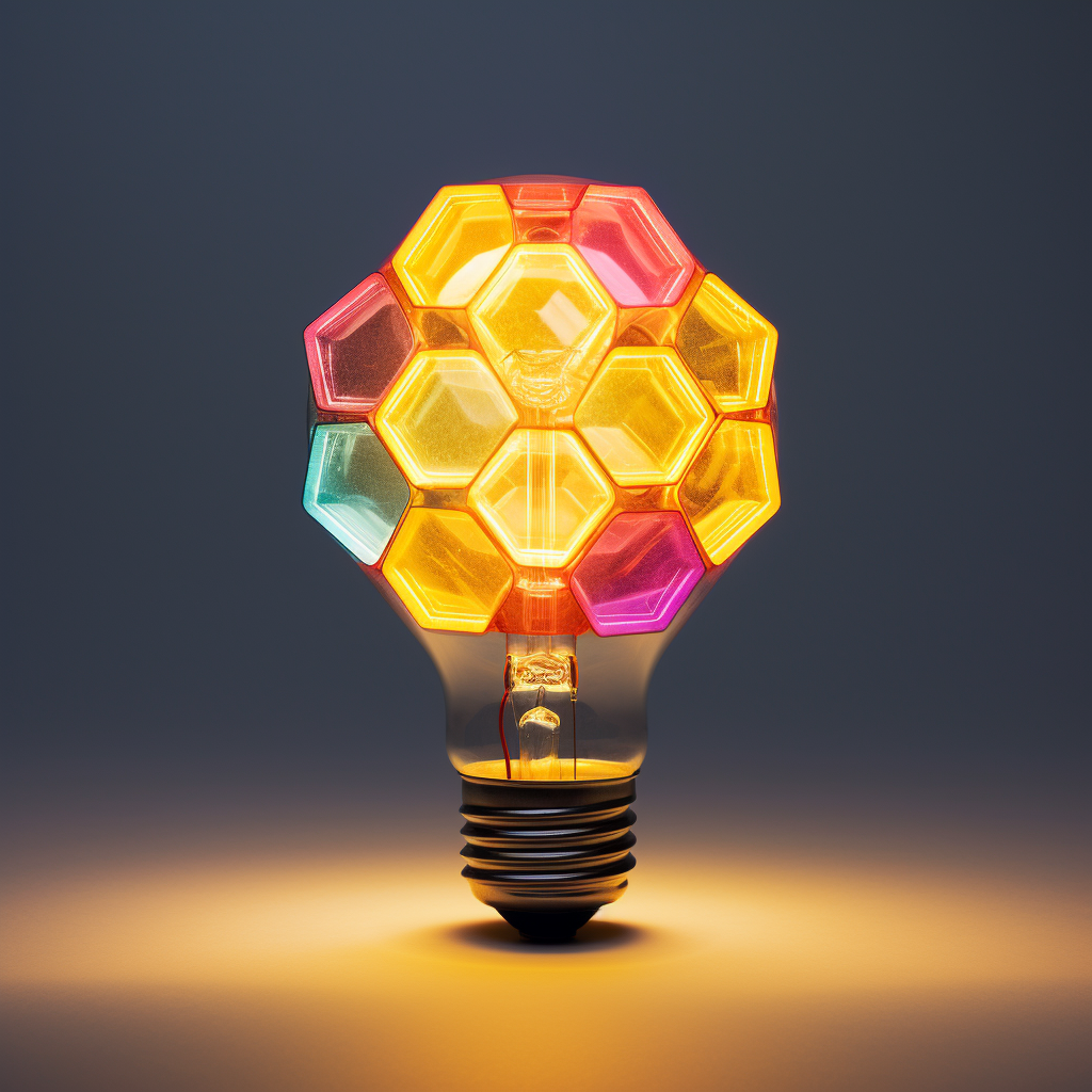 Logo-inspired hexagon lightbulb