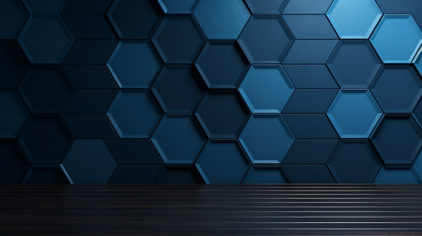 Dark blue hexagonal wallpaper