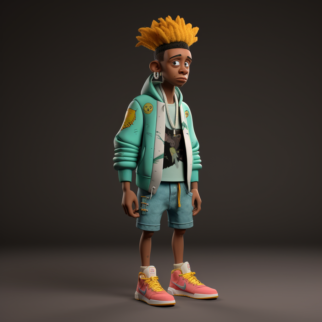 Hey Arnold with Afro Centric Tattoos Jeans Tennis Shoes