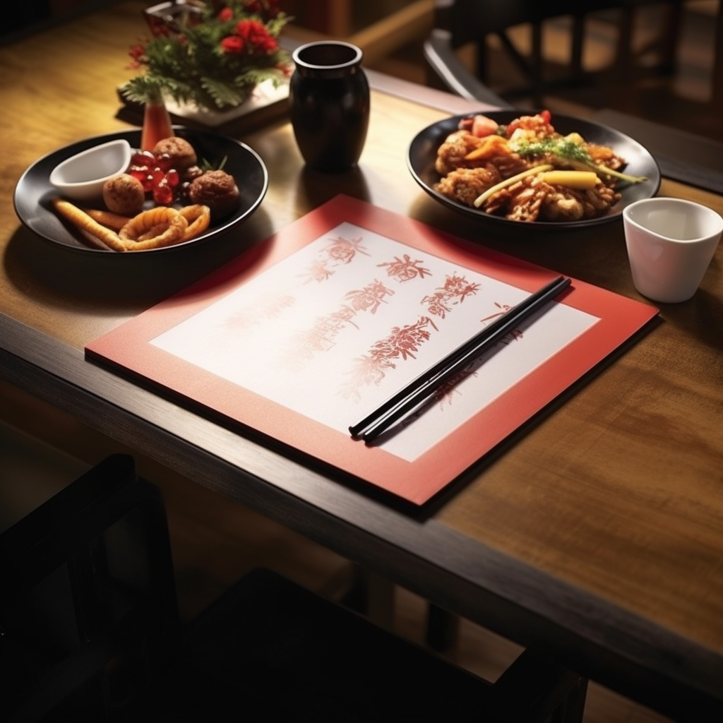 Tempting hibachi menu on table