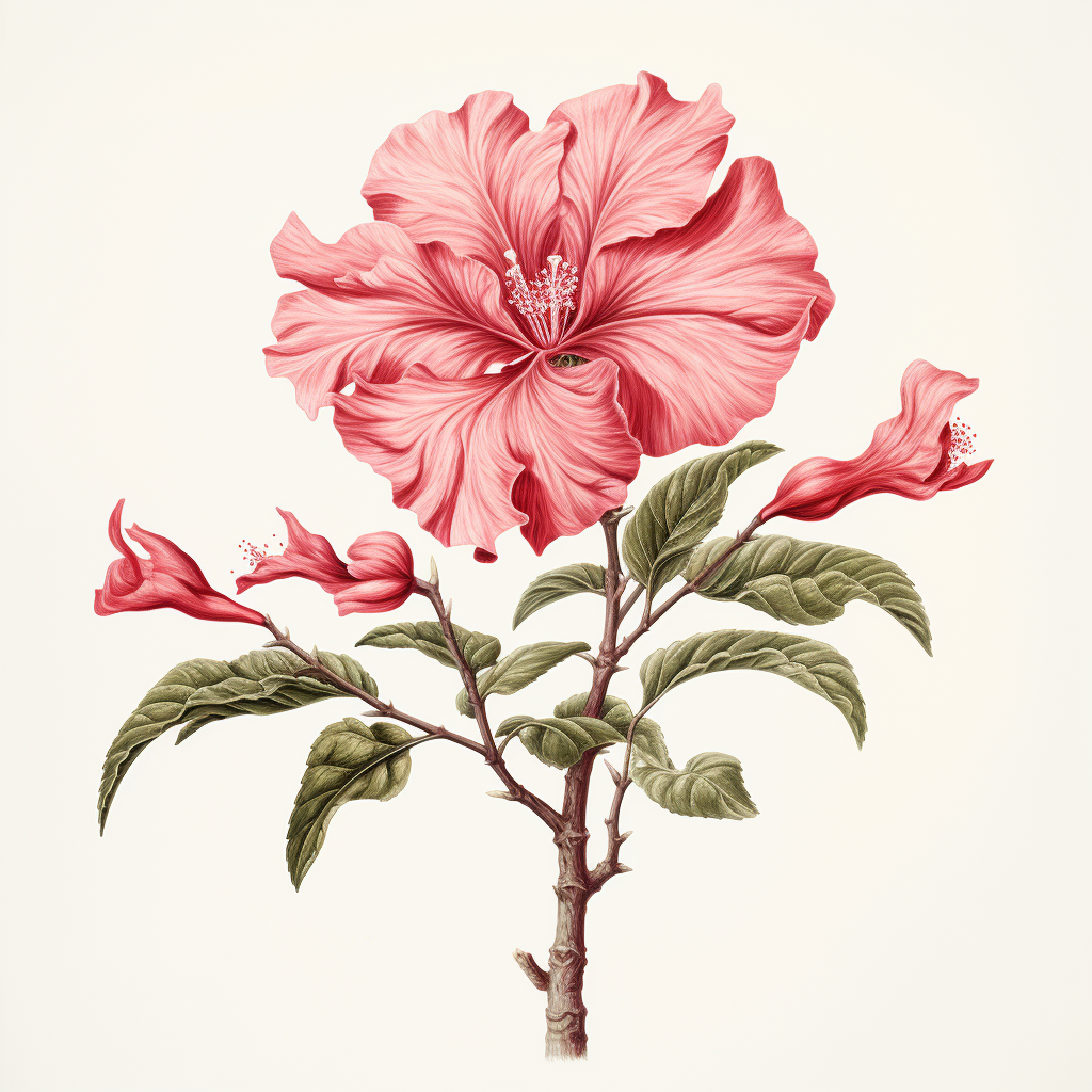 Beautiful hibiscus tree print