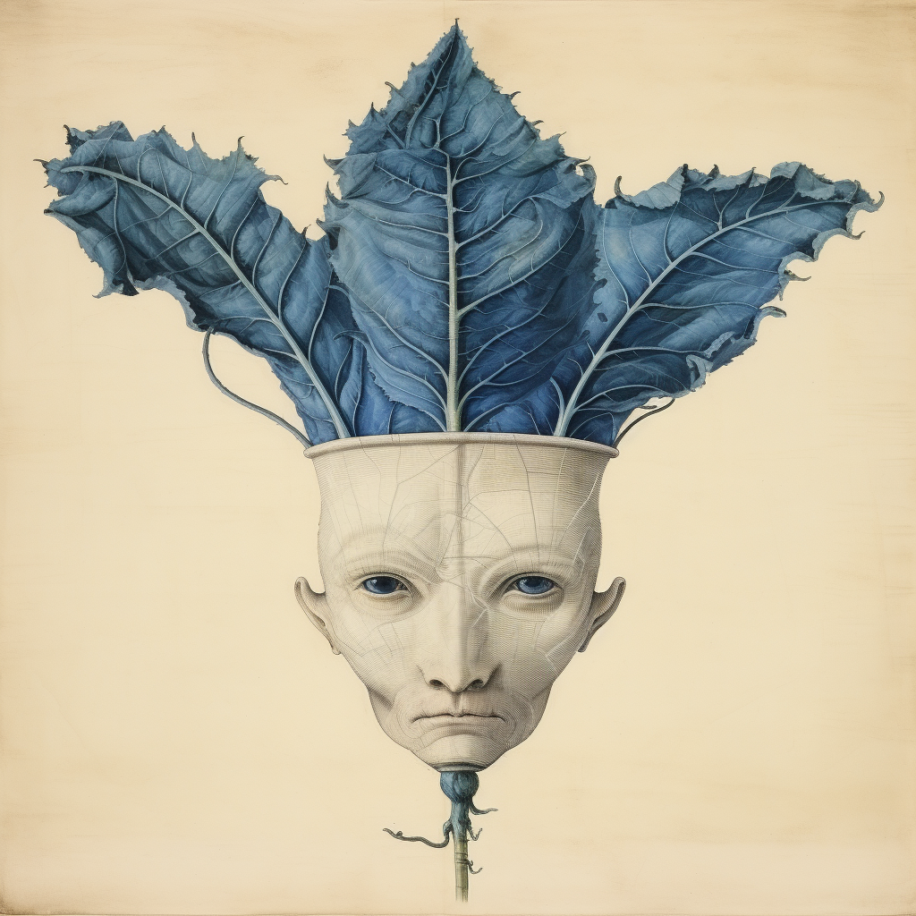 Beet head with leaf in visionary style