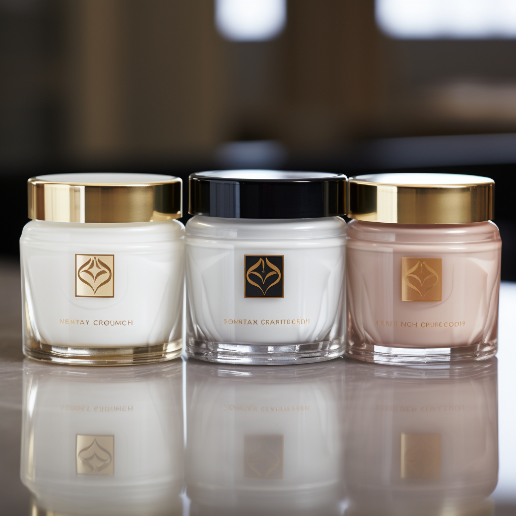 High-end cosmetic product jars with logo