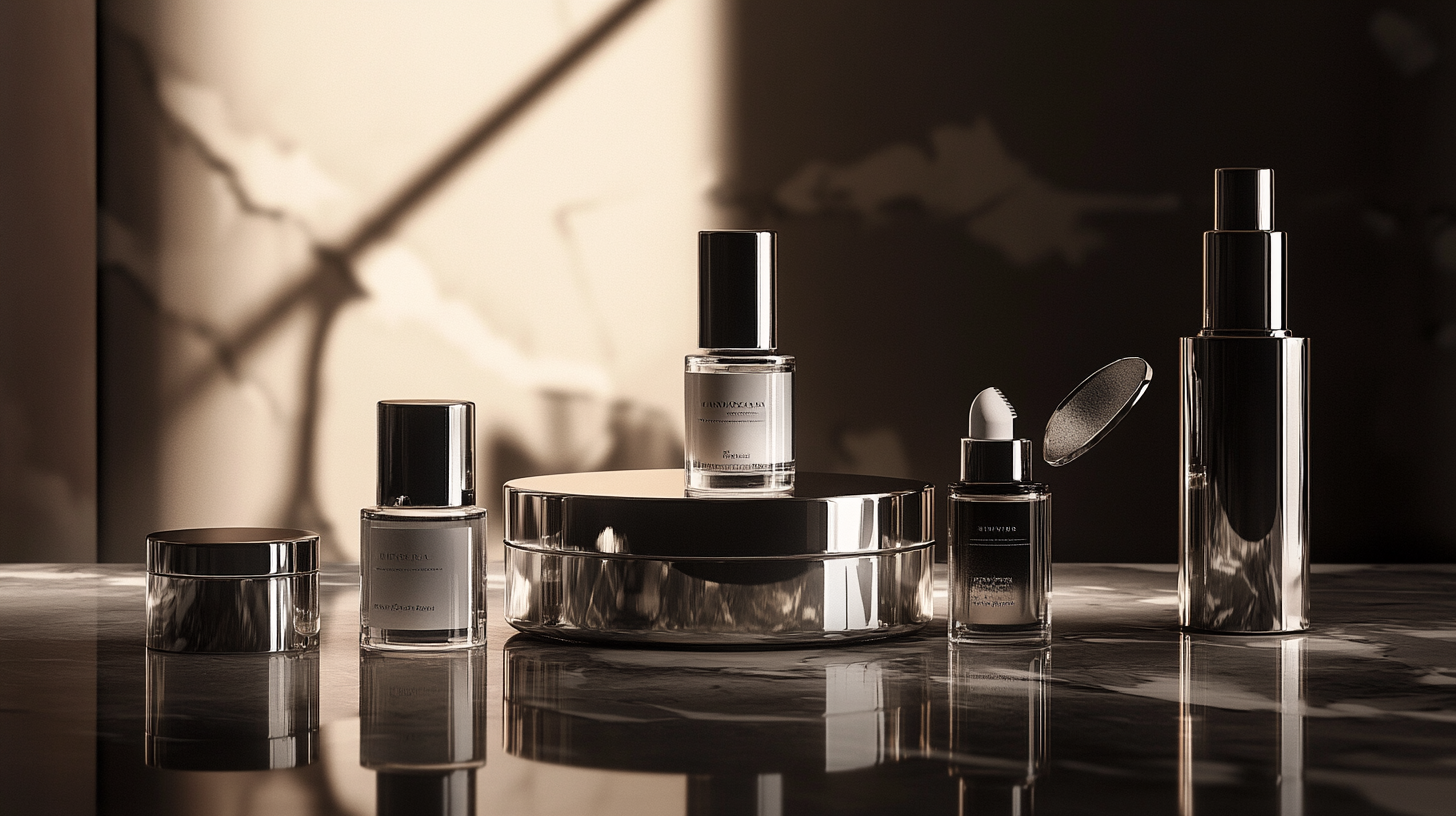 Sleek platinum skincare set containers