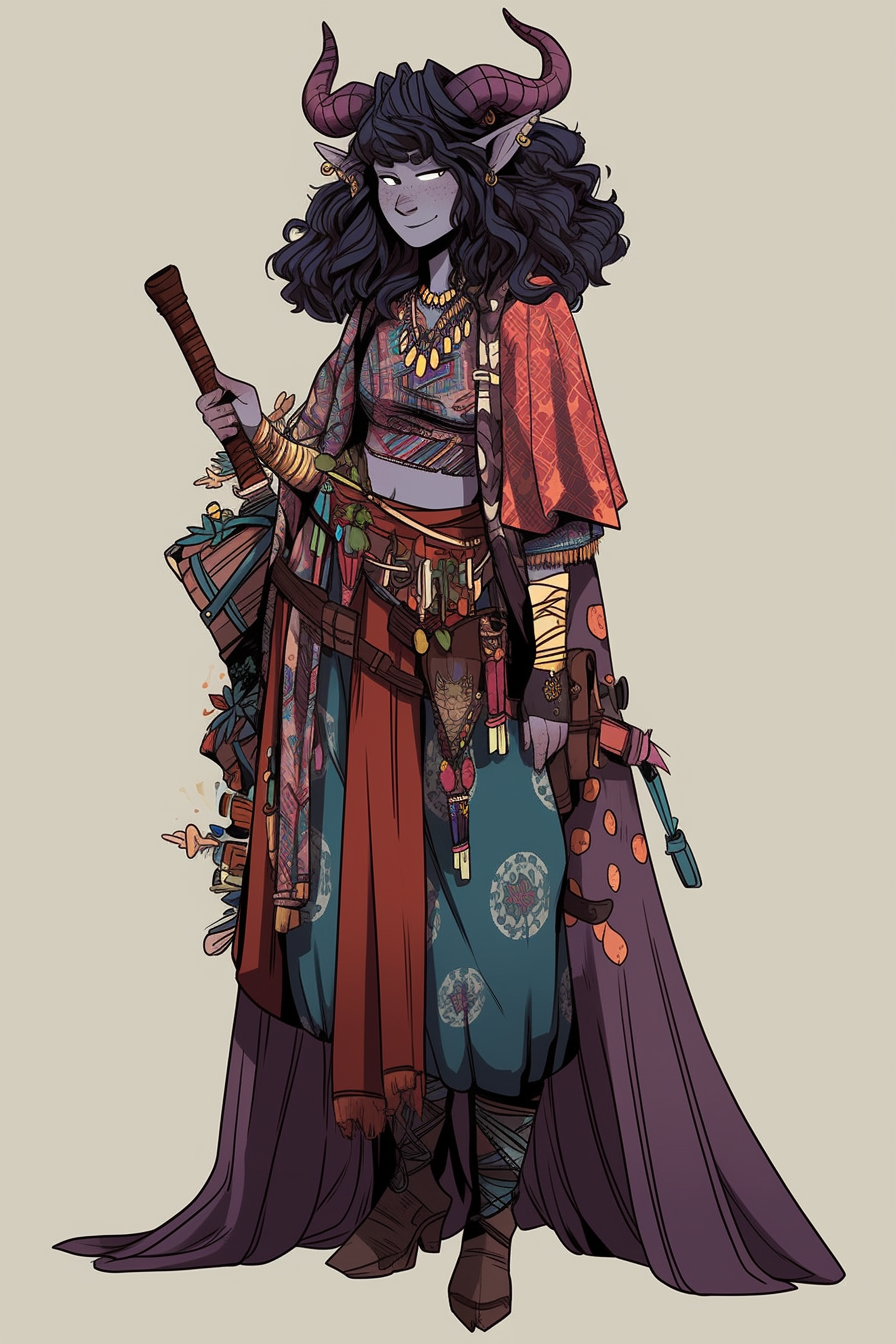 Impressive Tiefling Warlock Casting a Spell