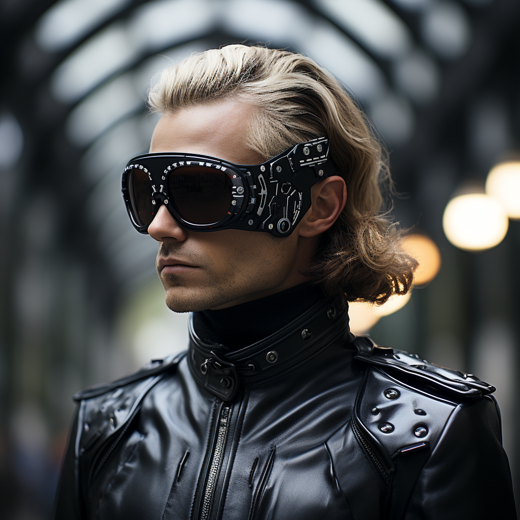 Stylish men's sunglasses with futuristic design