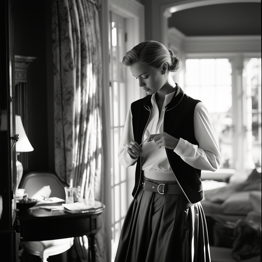 Woman in stylish historic golf attire