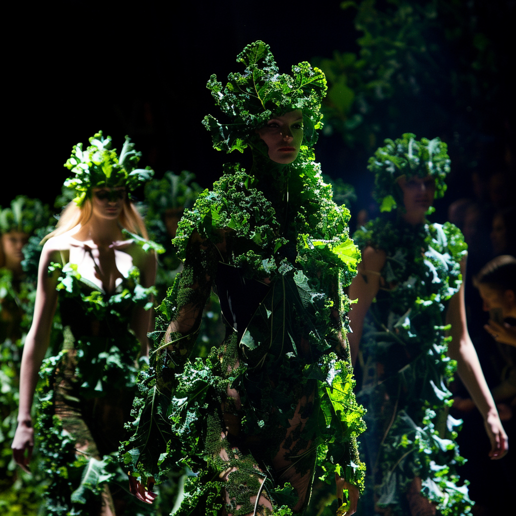 Models in Kale Outfits Runway