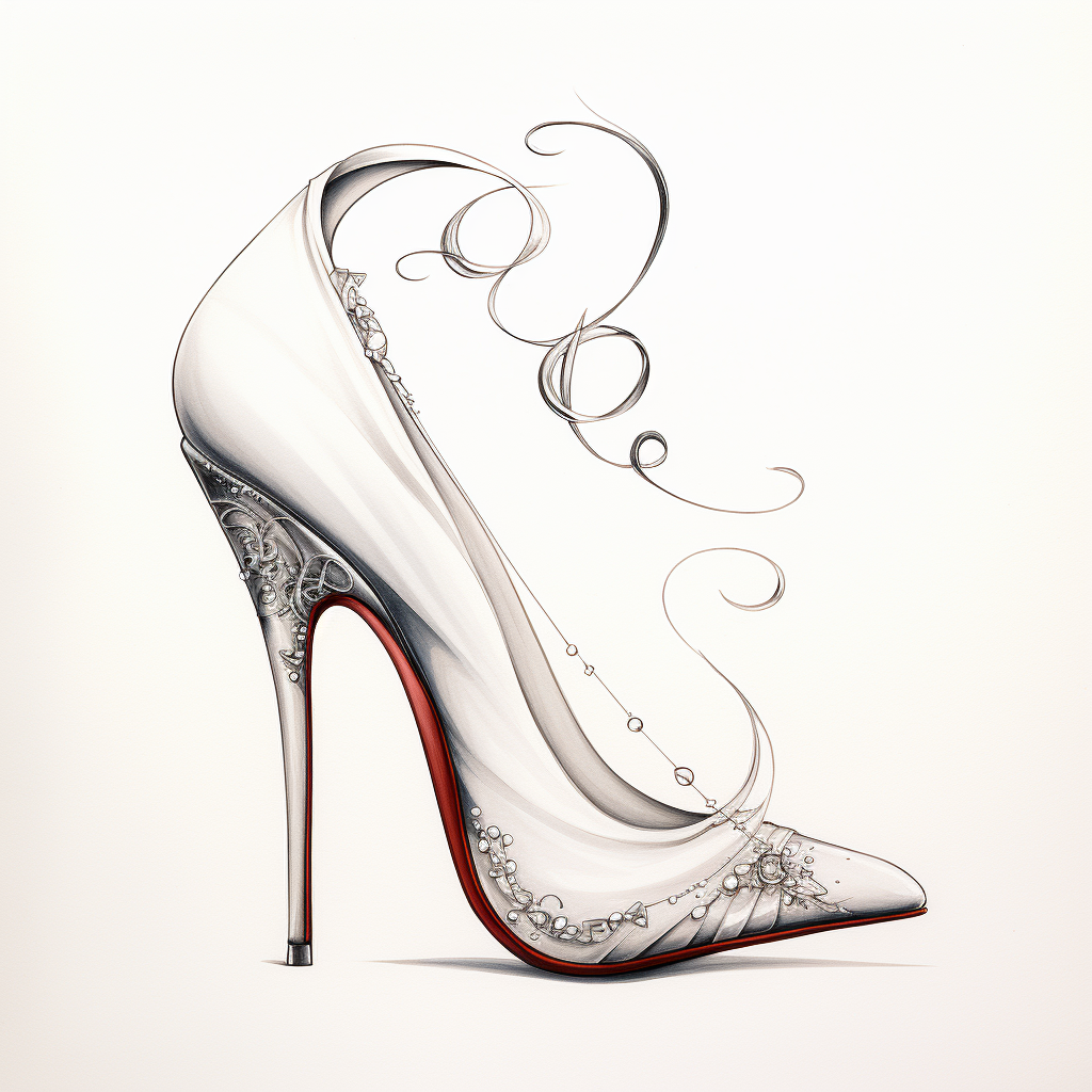 Fashionable high heel shoe letter R