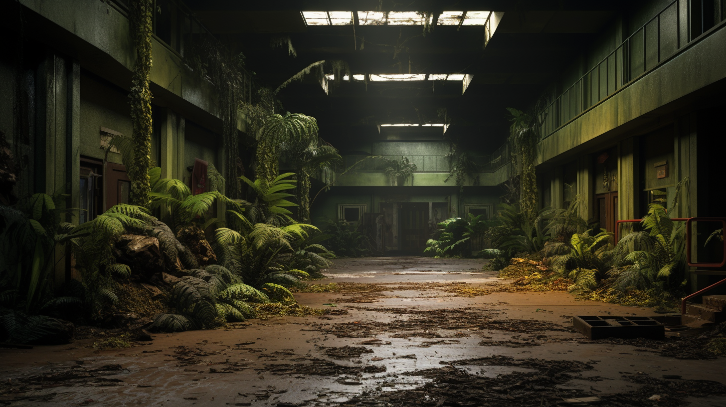 Jungle Warzone in High School Hallway