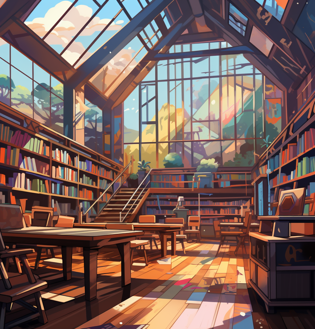 Noah's Ark-inspired library illustration