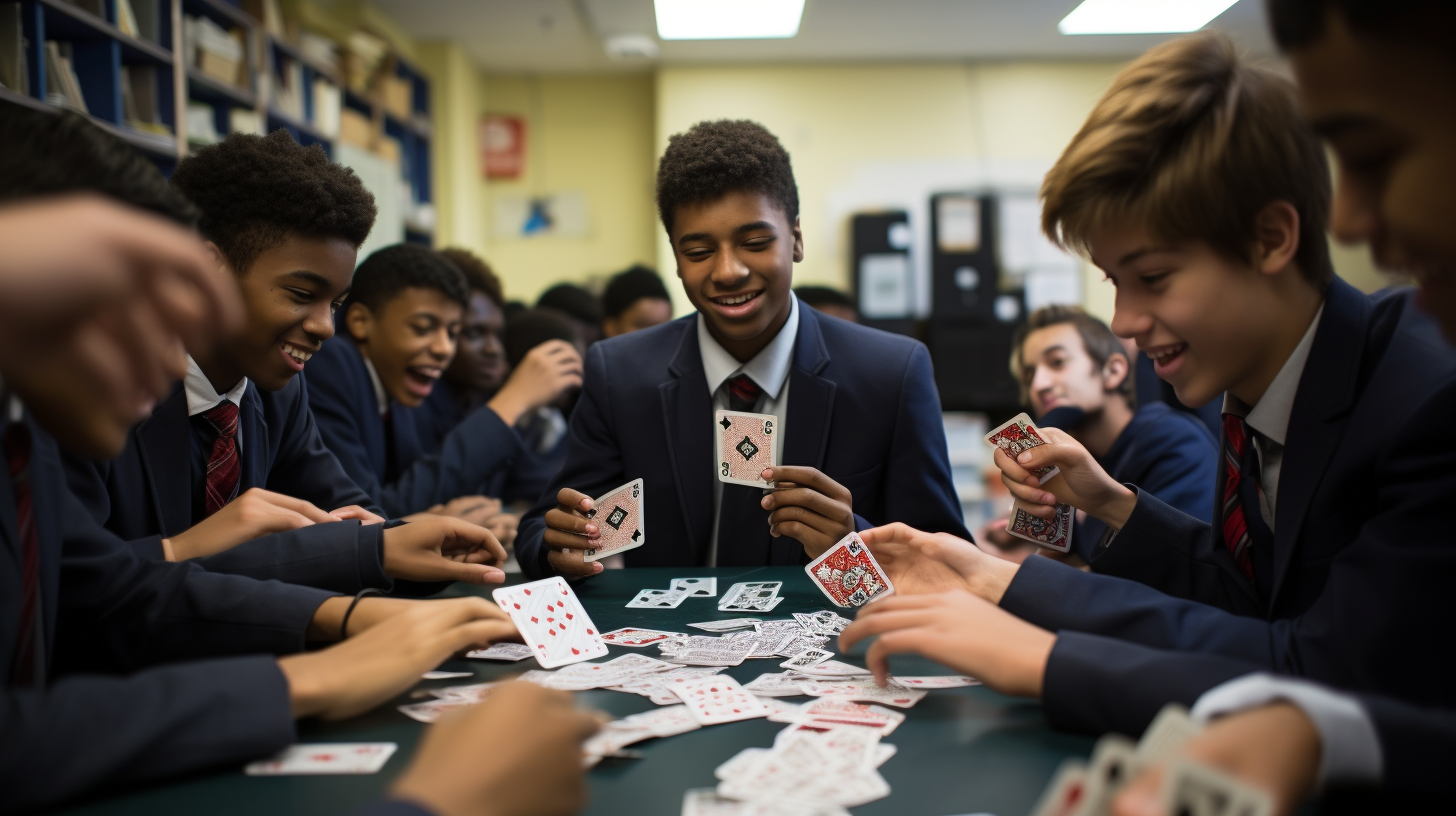 High School Students Playing Matching Game