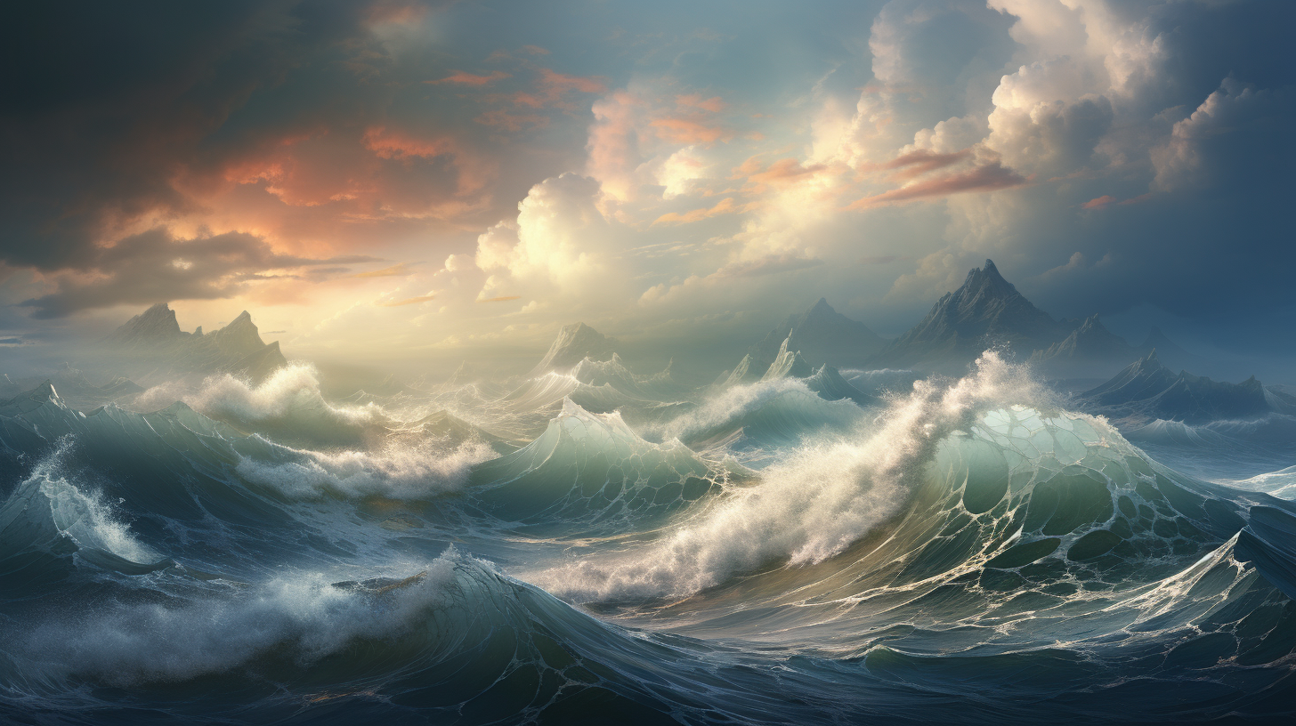 Beautiful high sea ocean landscape