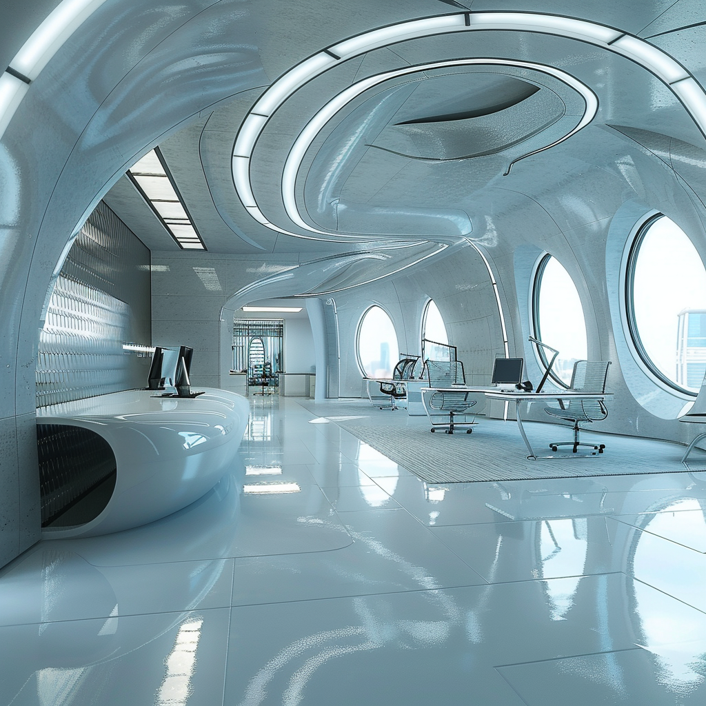 photorealistic high tech office space