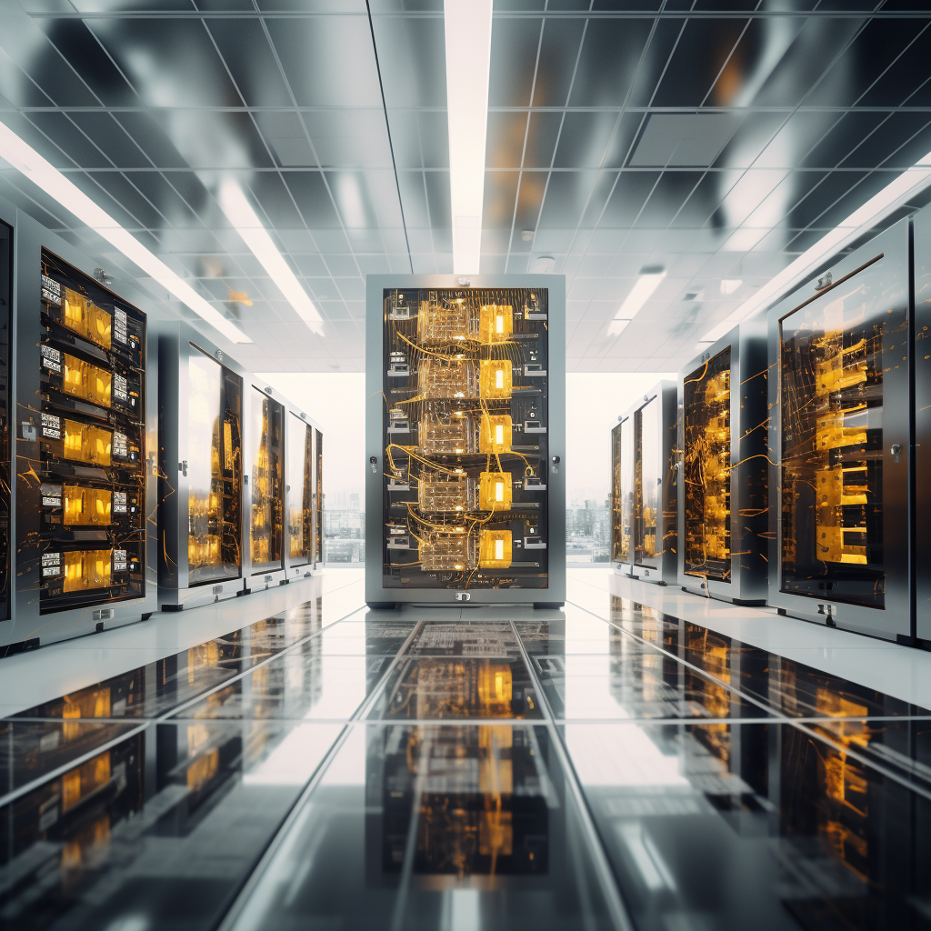 High Tech Power Supplies on Glass Floor