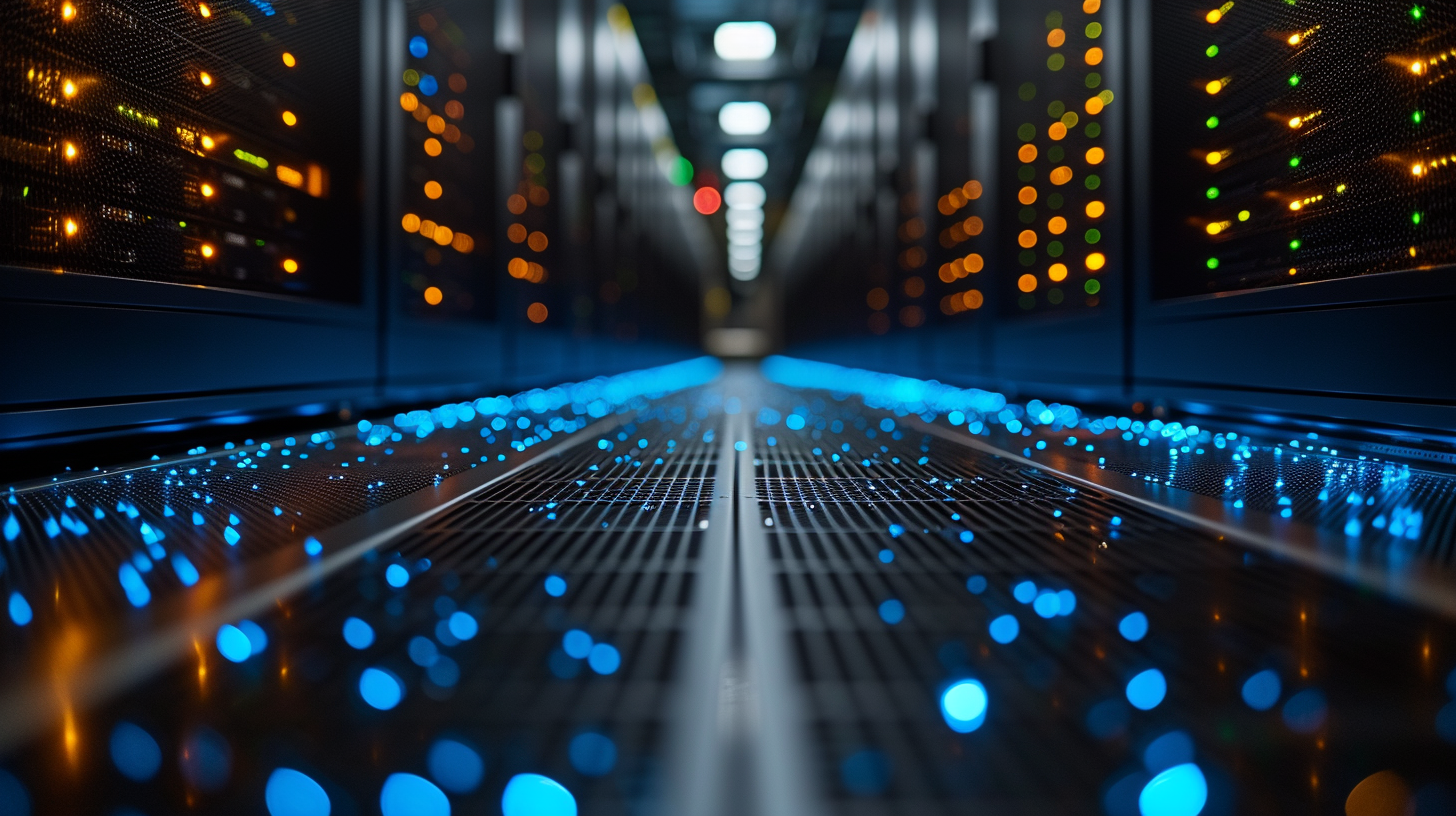 Server Room with Glowing Servers