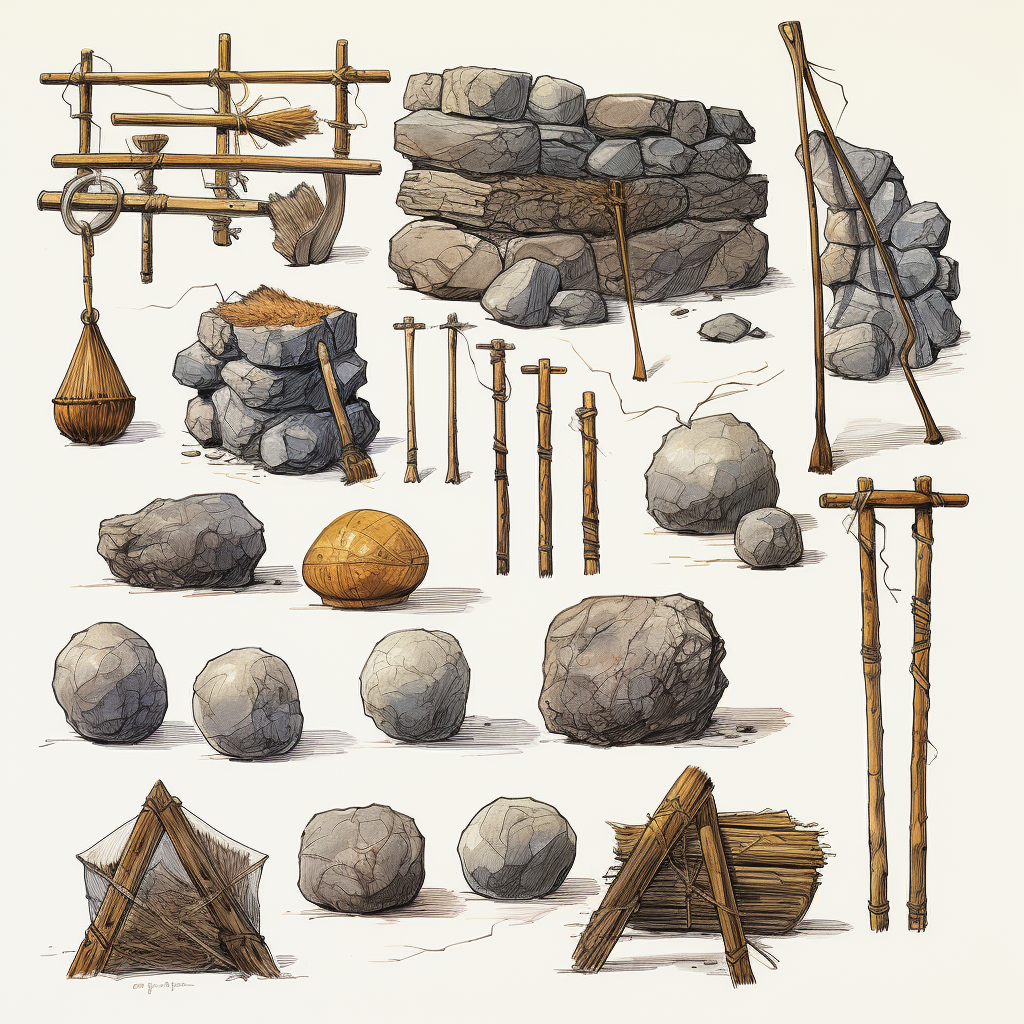 Highland Games Prop Designs in Graphic Novel Style