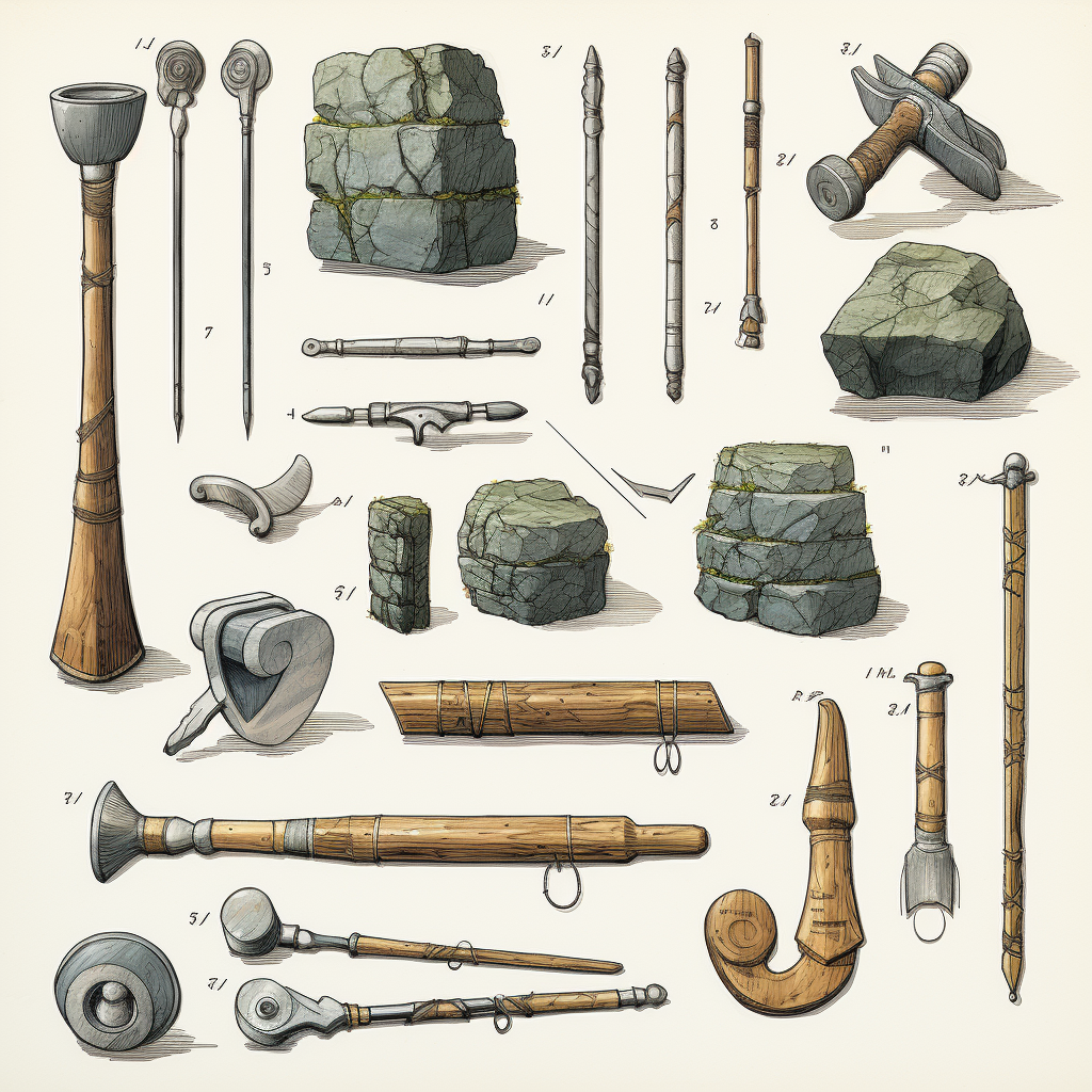 Highland Games Athletic Equipment Sketches