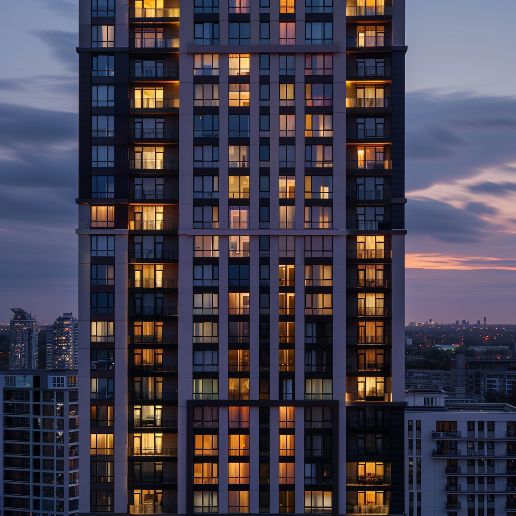 Detailed architecture at twilight