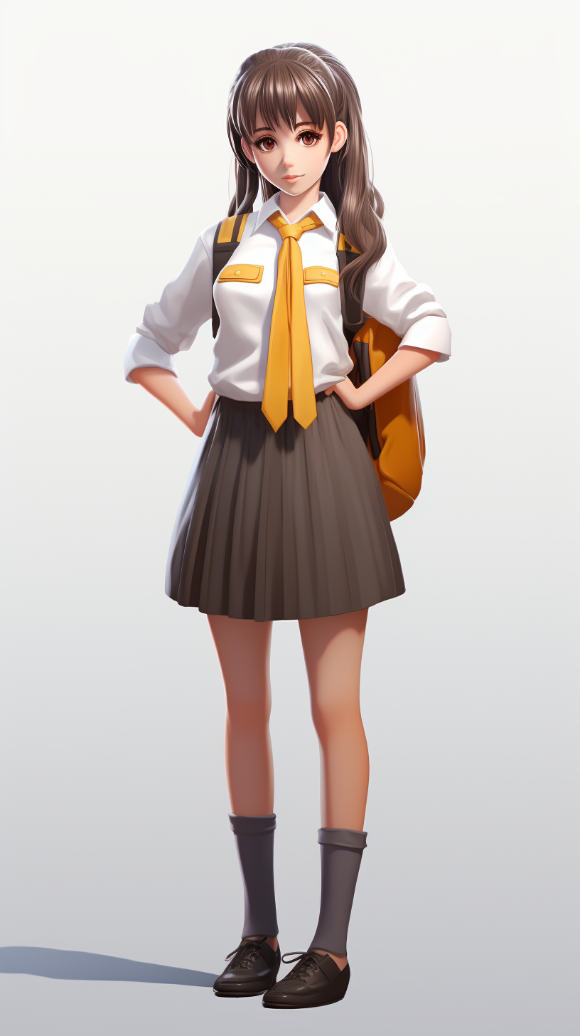 High school girls youth animation in 3D