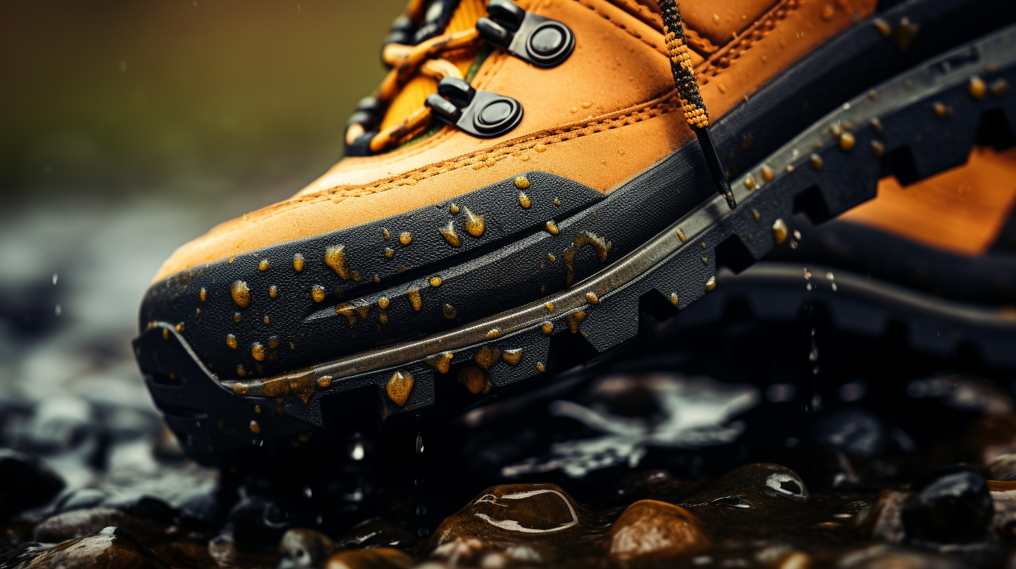 Hiking boot underside closeup