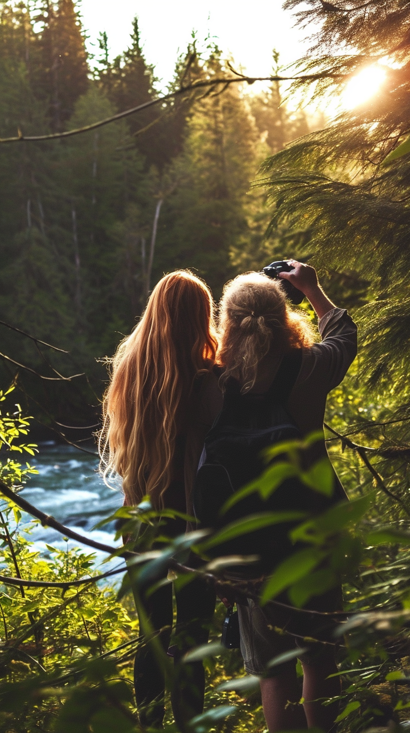 Adventure seekers hiking in Alaskan wilderness