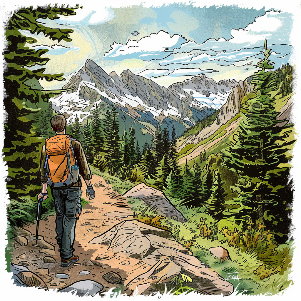 Cartoon Hiking Trail Colorado Image