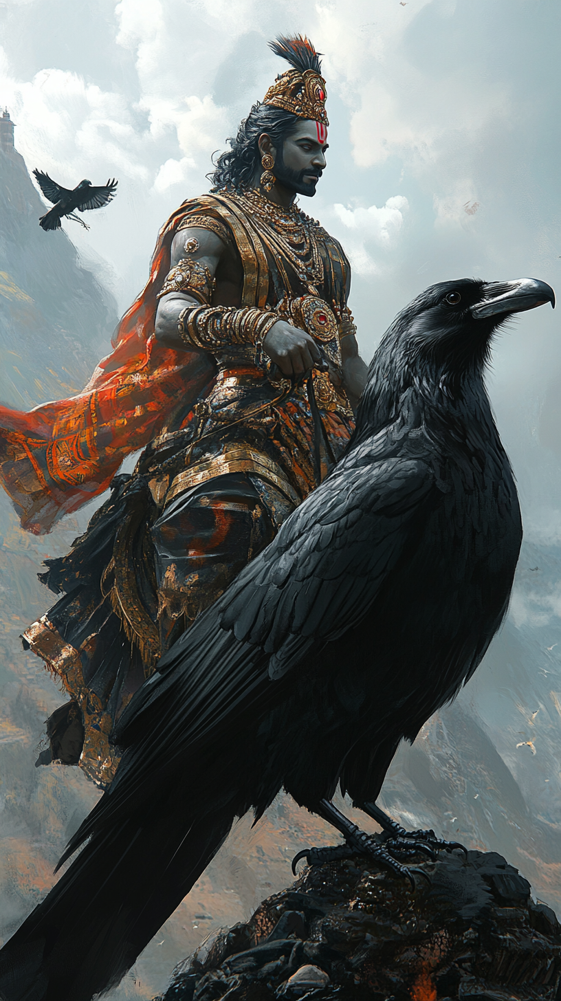 Shani Dev riding black crow