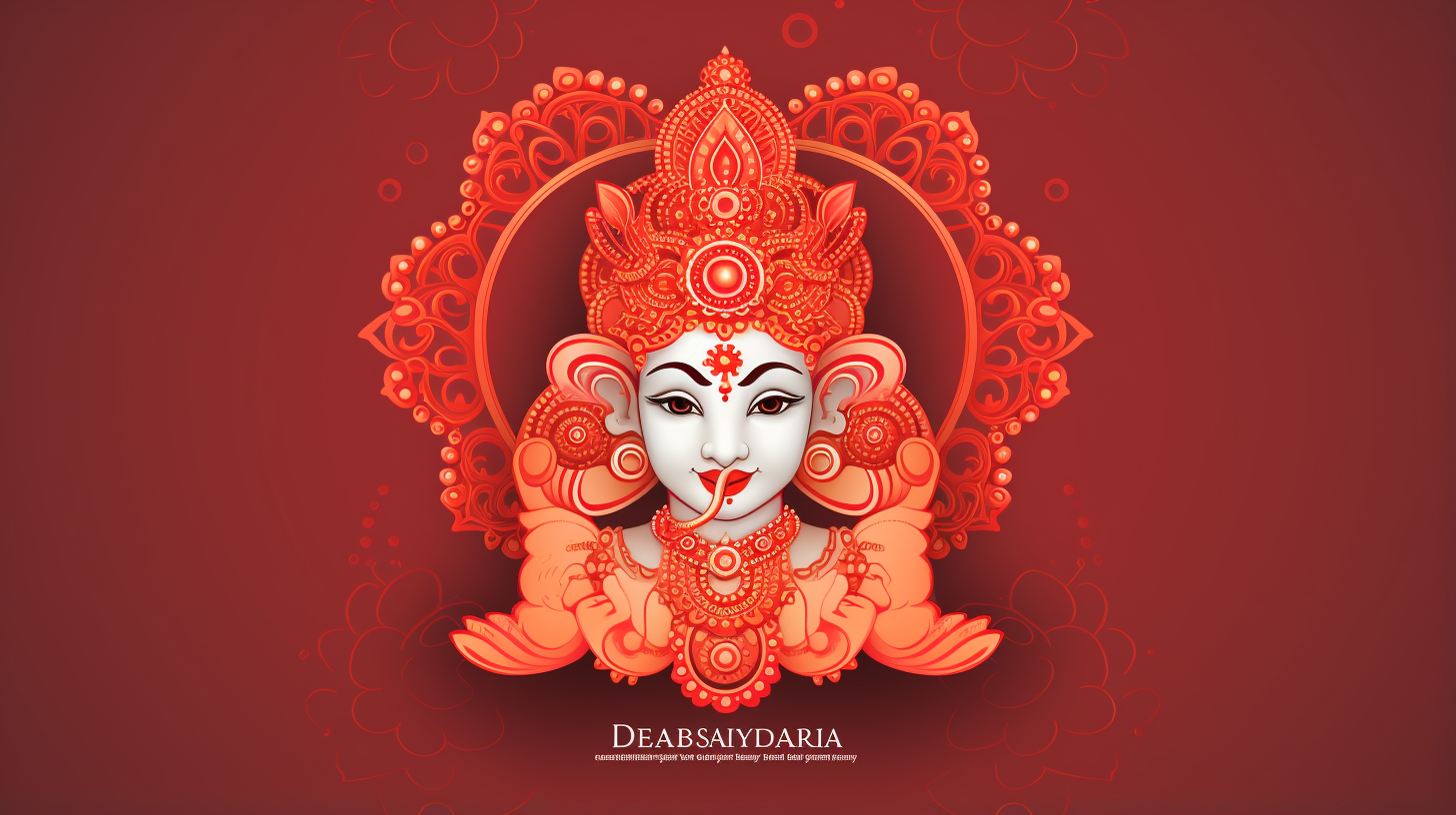 Hindu Dussehra Greeting Card Design