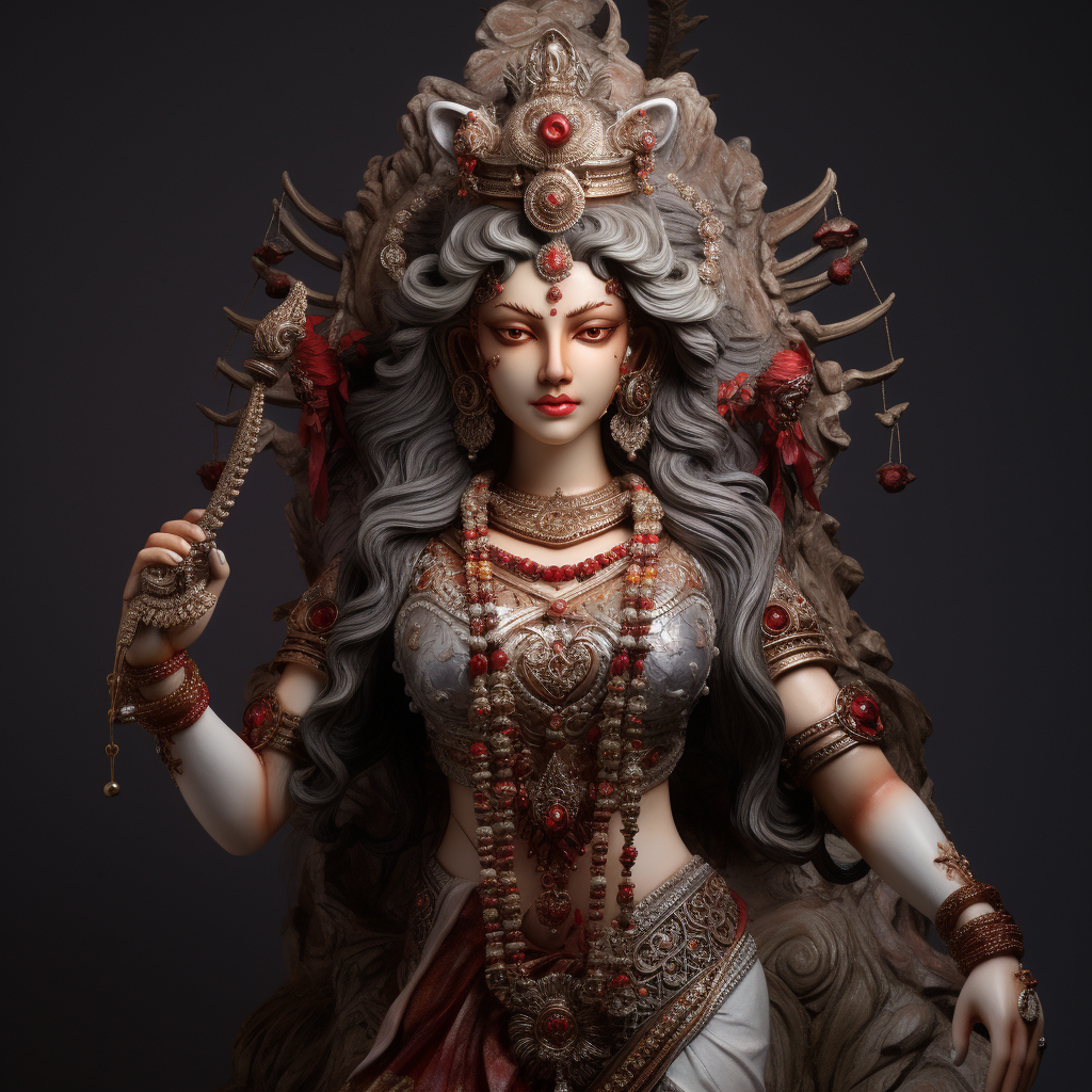 Realistic Hindu Goddess Durga artwork