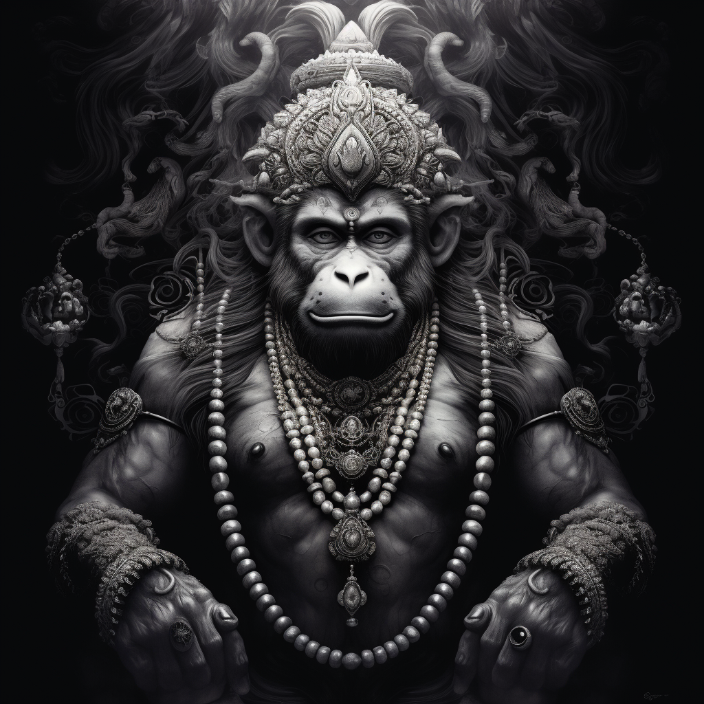 Powerful depiction of Hindu Monkey God Hanuman
