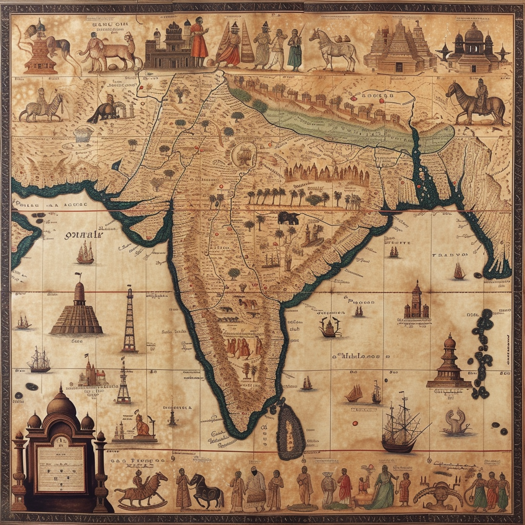 Hinduism Places on Indian Subcontinent Map