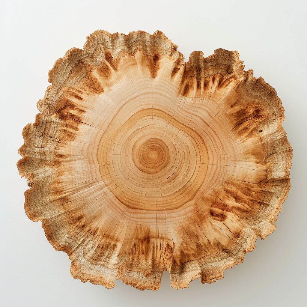 Hinoki Wood Cross Section White Background