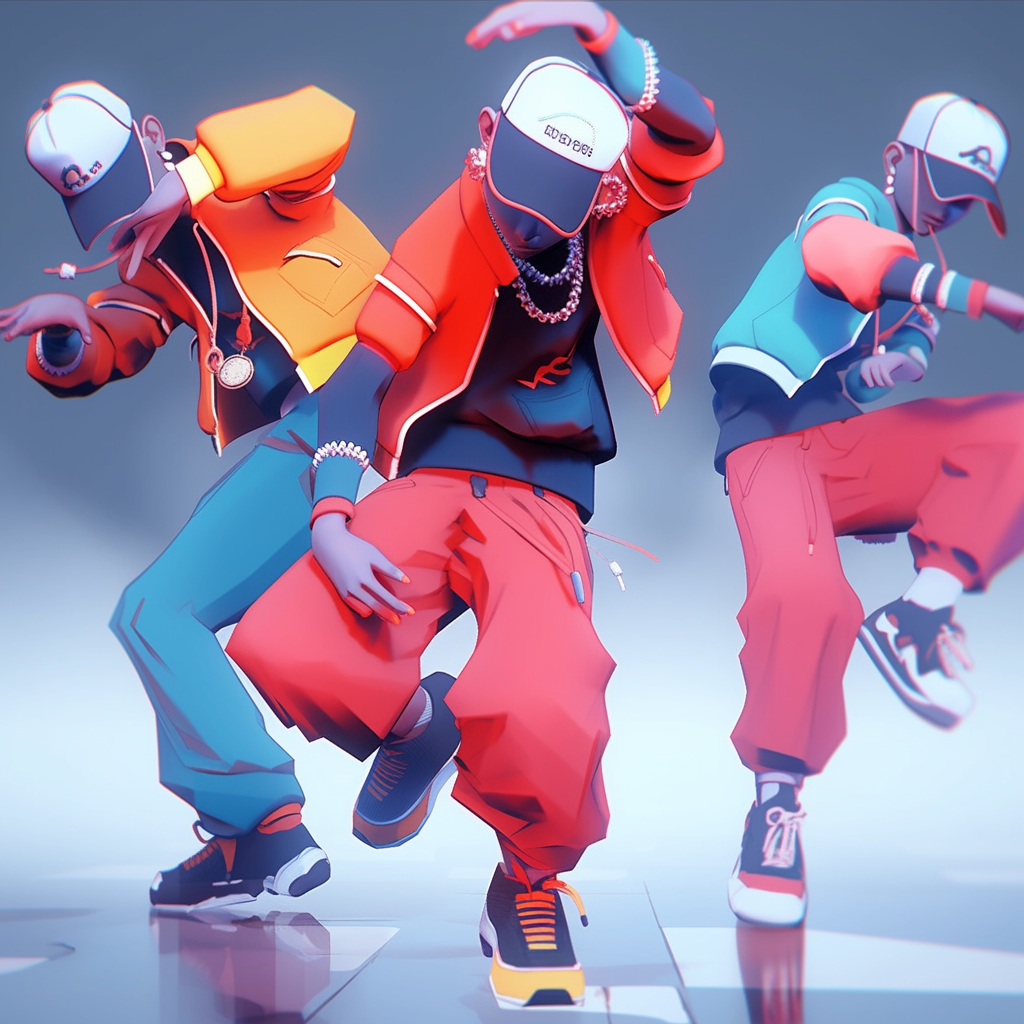 Hip-hop dance characters animation