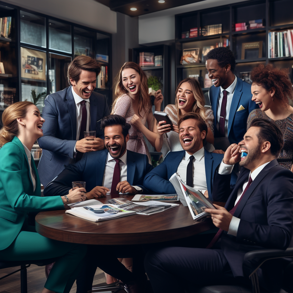 Diverse team of consultants laughing together