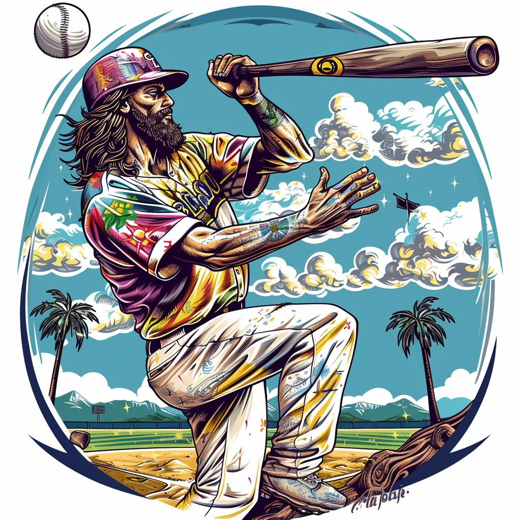 Hippy Jesus Baseball Homerun