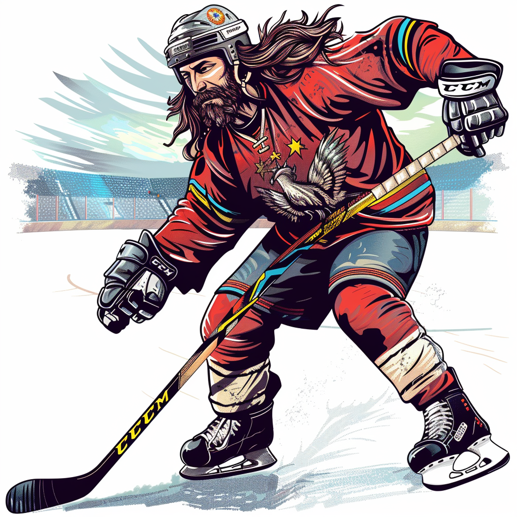 Hippy Jesus Hockey Design Image