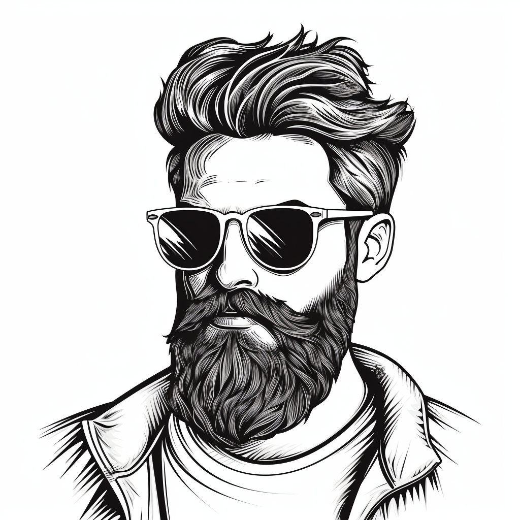 Hipster sunglasses line art