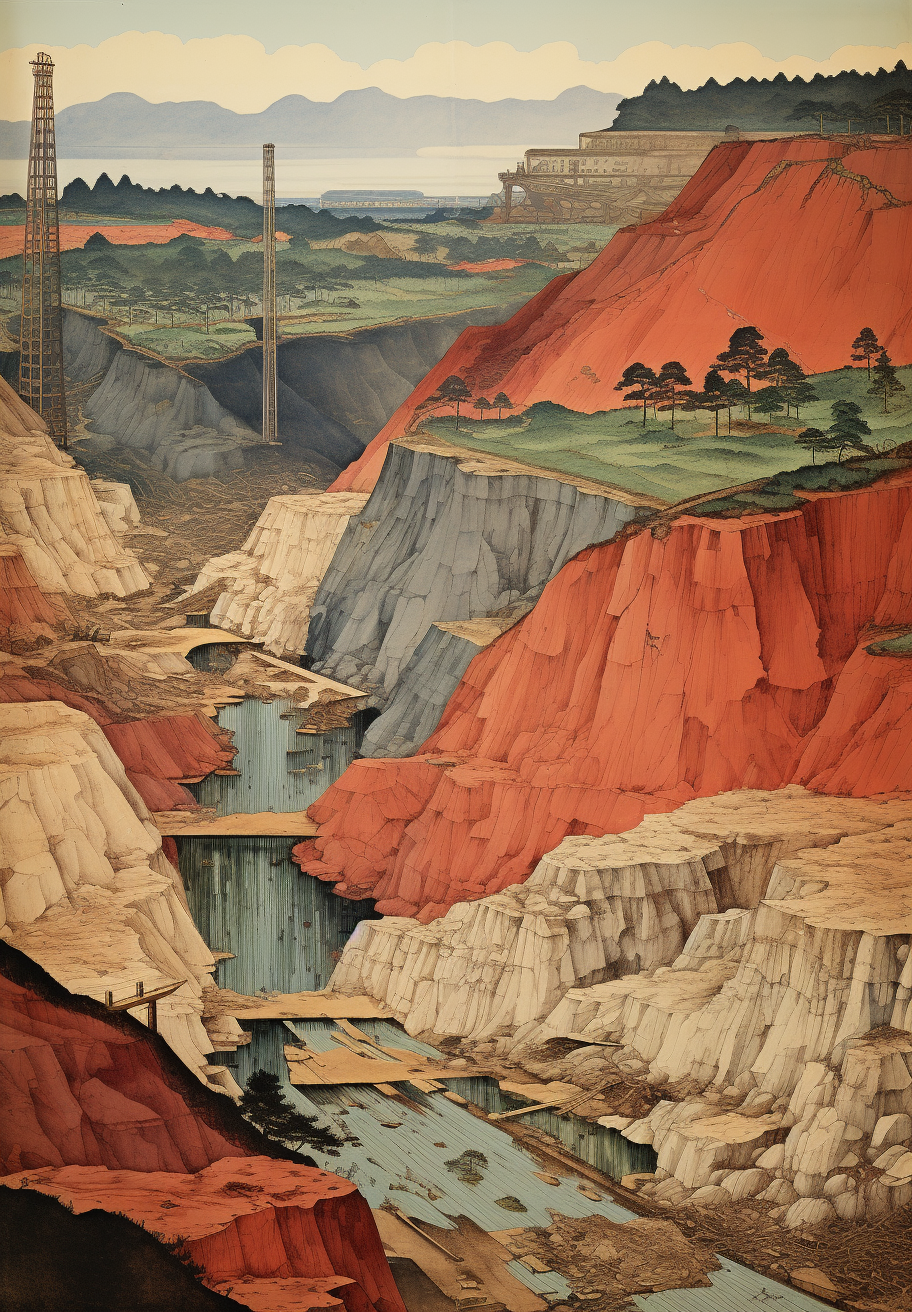 Barren land in Hiroshige's artwork