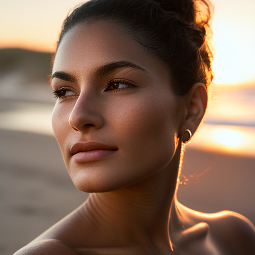 Beautiful hispanic woman on a beach