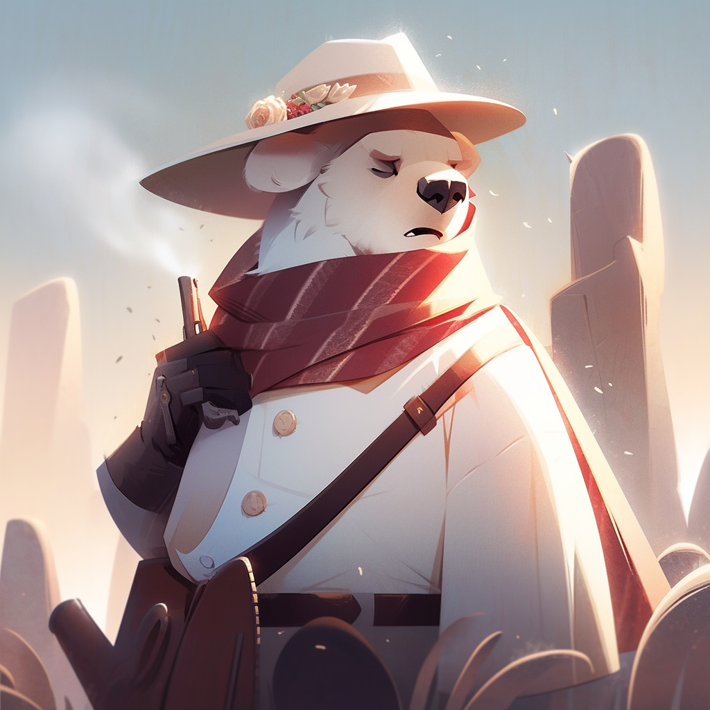 Polar bear dressed as Pancho Villa