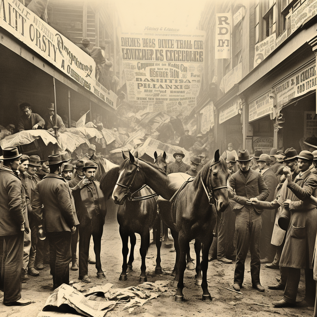 Historic newspaper horse market