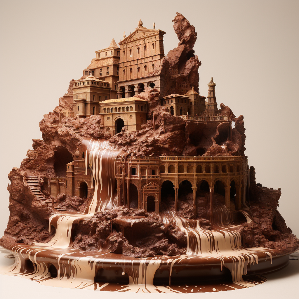 Historical Italian Monument covered in chocolate