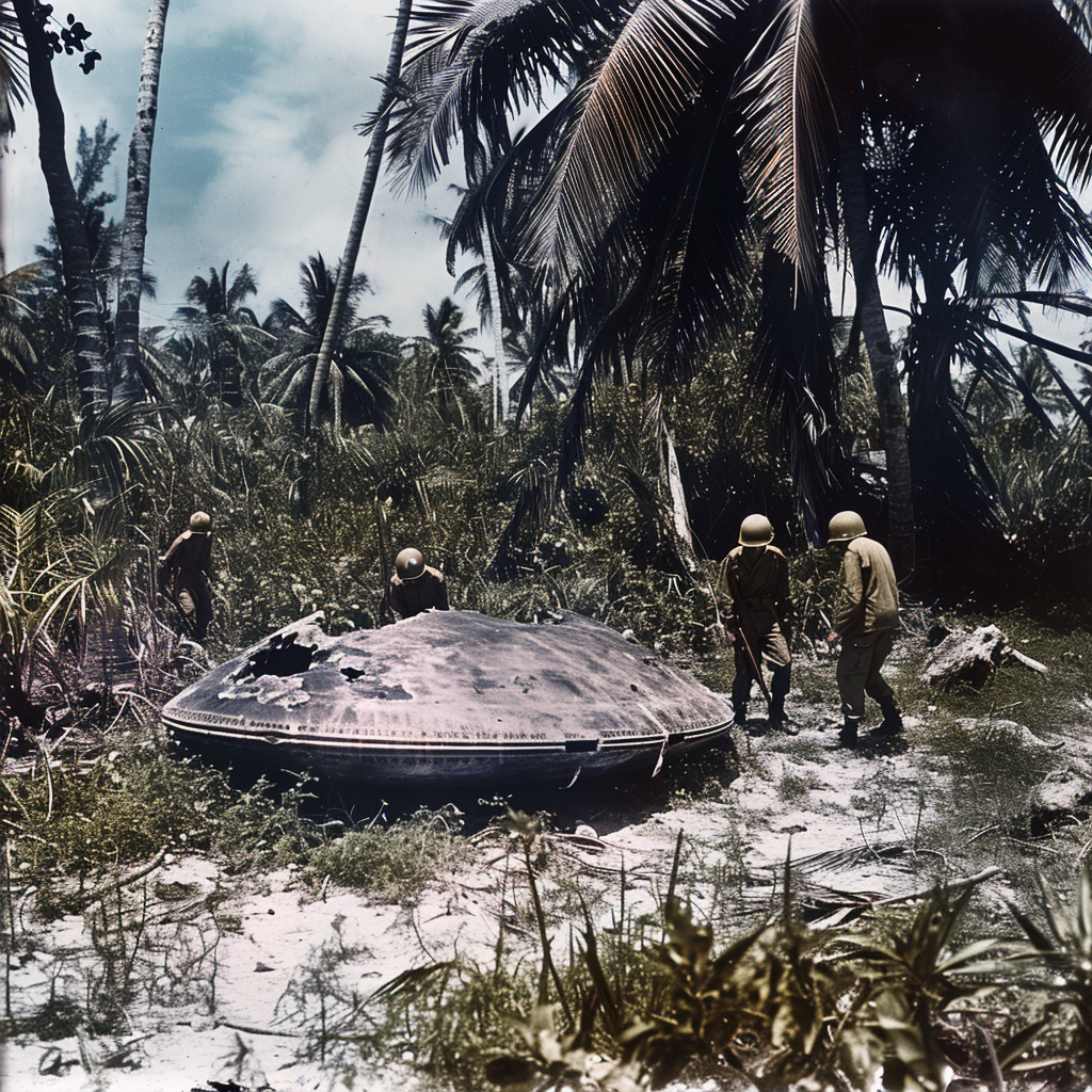 Historical US Marines Tarawa Jungle UFO Photo