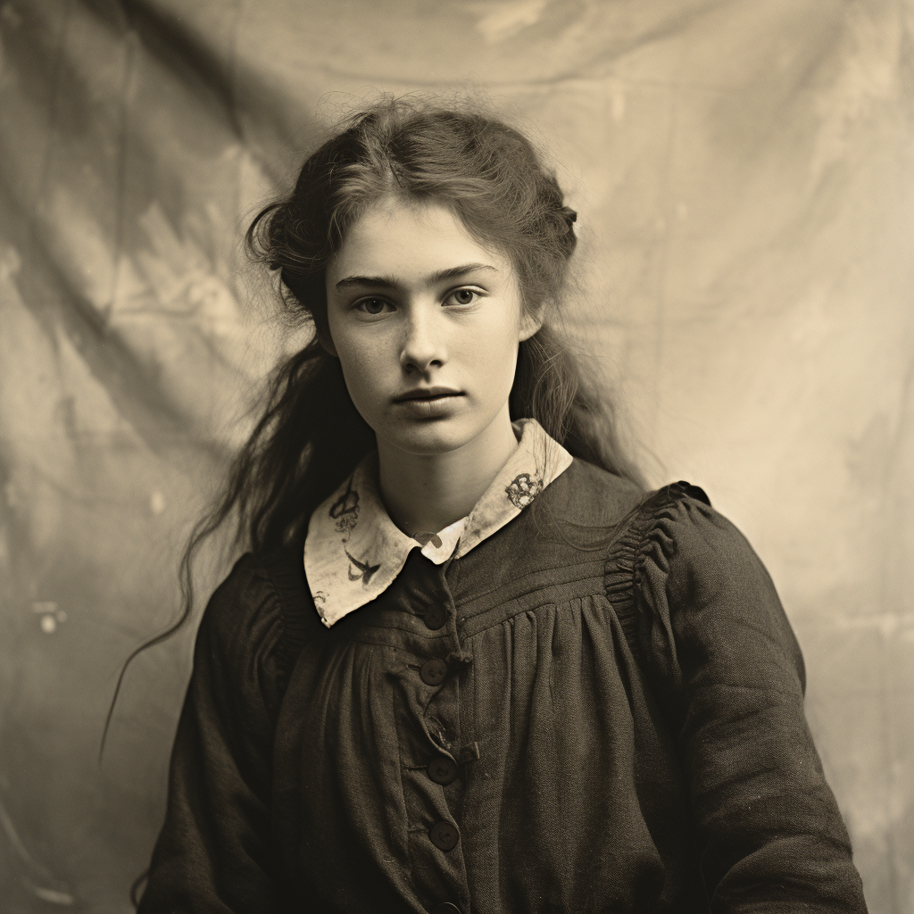 Portrait of Bessie, a historical teenage girl