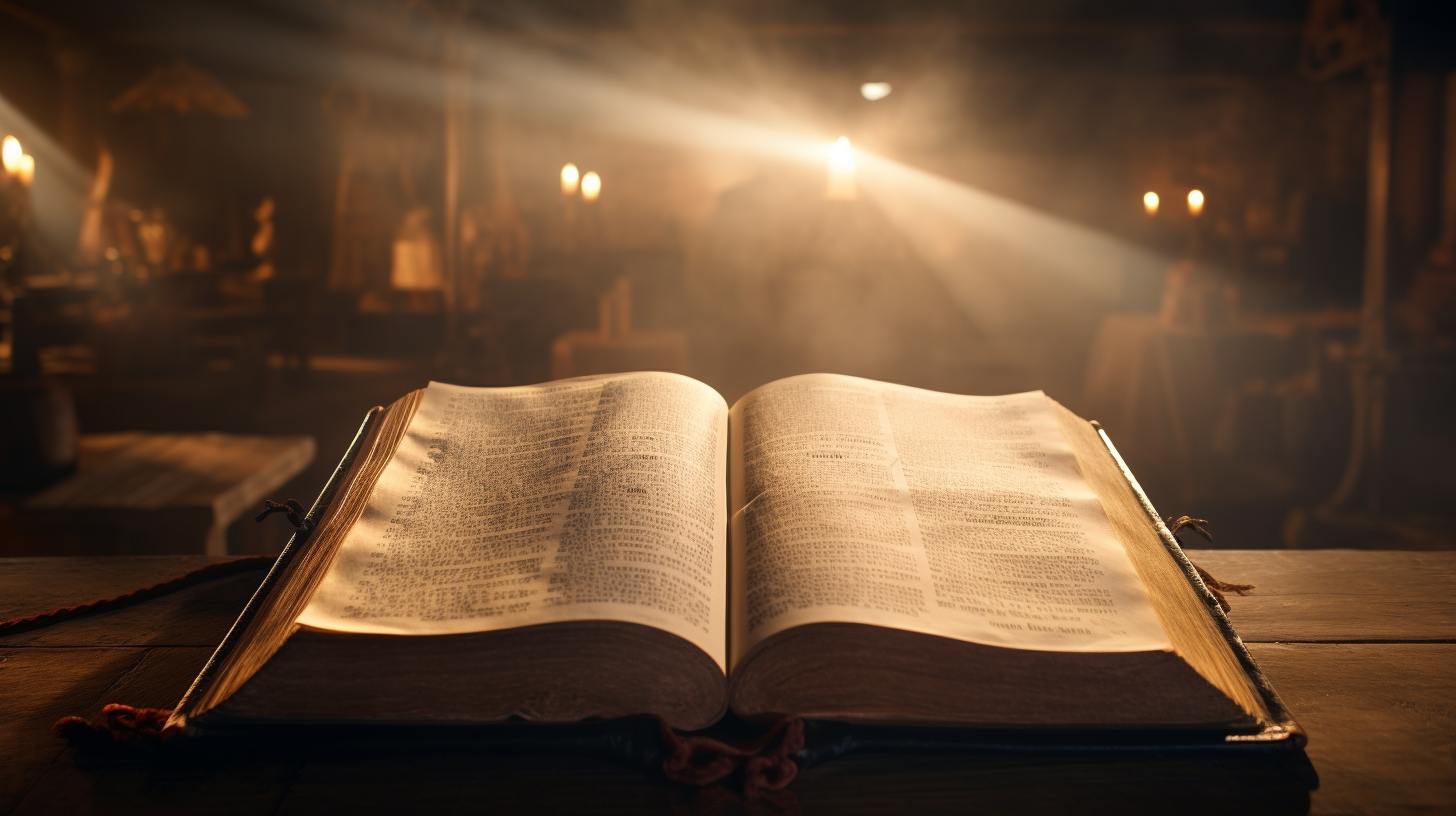 Bible throughout history in cinematic lighting