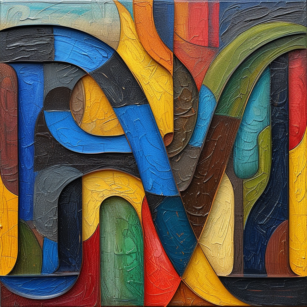 Picasso style letters abstract art