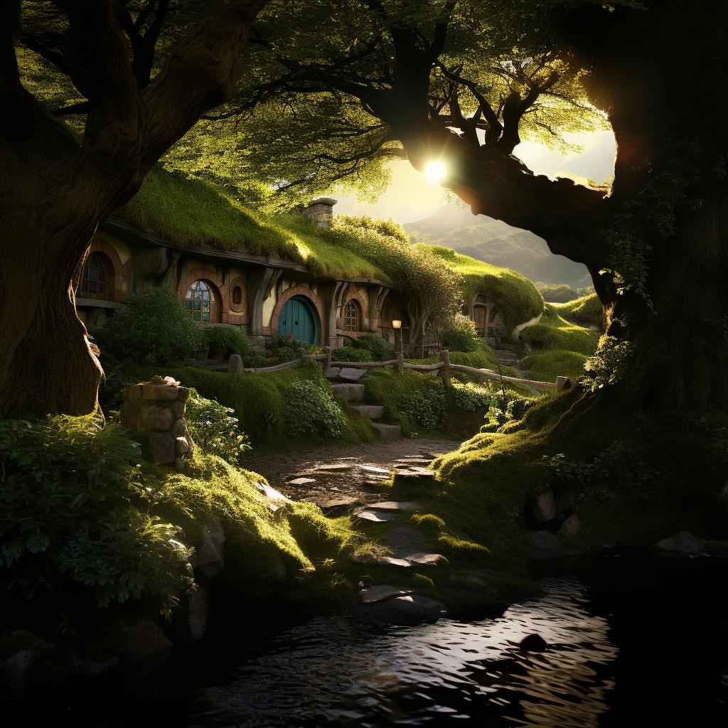 Magical Hobbit Land with Dreamy Essence