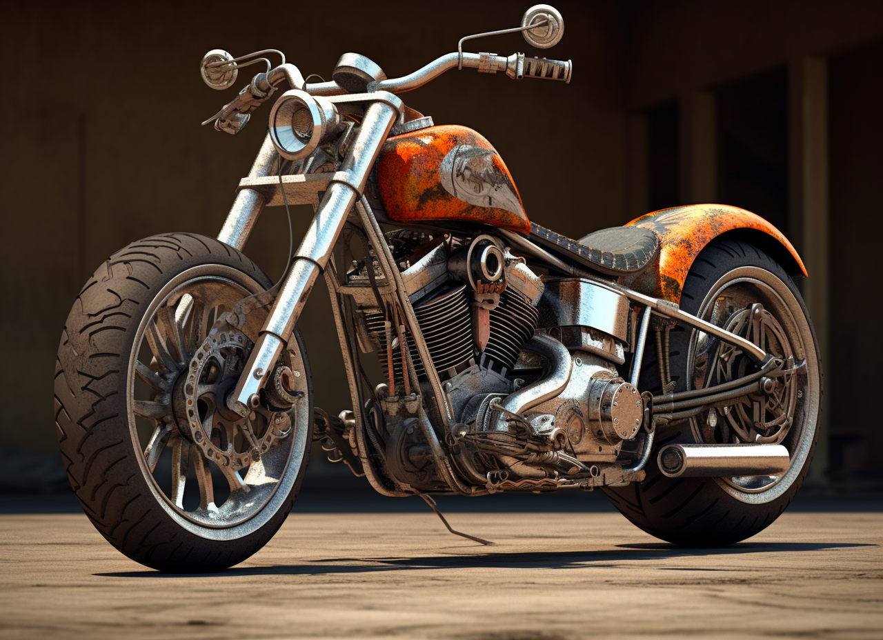 Customized Hog Style Harley Davidson Motorcycle