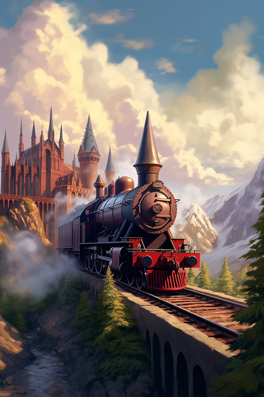 Disney-style Hogwarts Express graphic